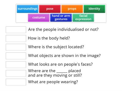 Image decoder: The subject -  Identifying characteristics for people or animals in an image