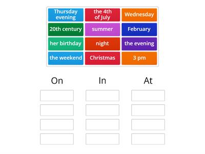 Prepositions of time (Elementary)