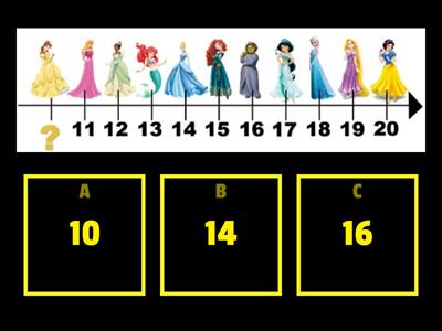Números de 10 a 20 com as Princesas - Qual falta?