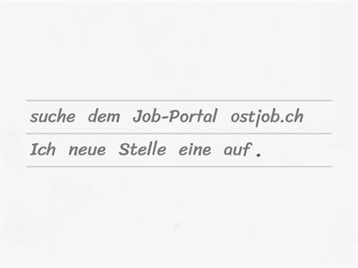 Stelleninserate - Satzstellung