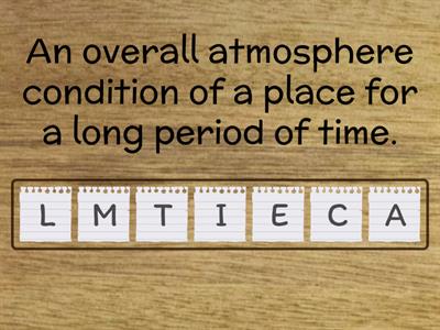 Q3 M5 - Climate-Anagram