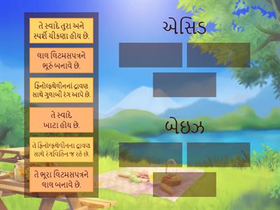 Std 7 sci. ch 4-એસિડ - બેઇઝ અને ક્ષાર :- L.O. - SC.7.02 પદાર્થ અને સજીવોને તેમના ગુણધર્મોના આધારે જુદા પાડે છે.