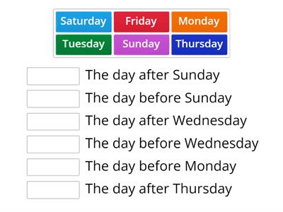 Days of the week  