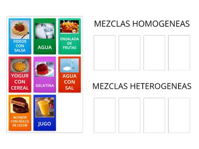 MEZCLAS  HETEROGENEAS Y HOMOGENEAS