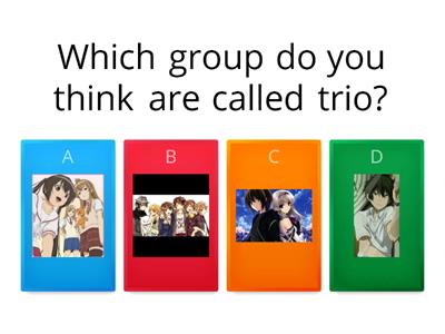 Choose the letter of the correct answer(anime version)