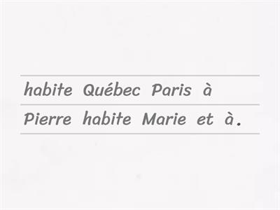 Mets les mots en ordre - Comment y aller (Activité 4)