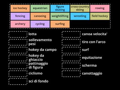 Summer and Winter Olympic Sports - vocabulary