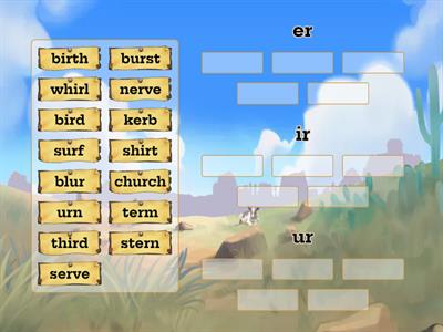 9. Sort the spelling er, ir, ur