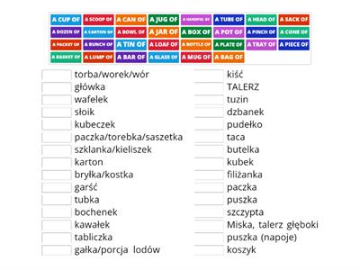 Containers and quantities