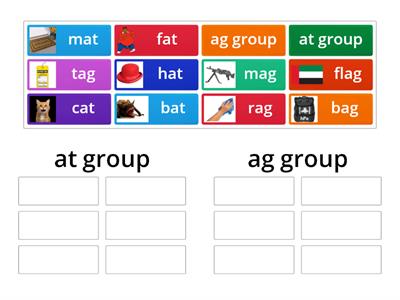 sort word families at and ag 