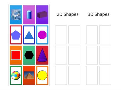 2D shapes and 3D shapes