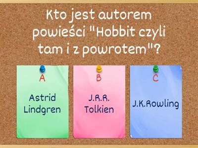 Test z lektury "Hobbit, czyli tam i z powrotem" 1-5