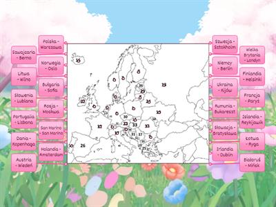Geografia Kraje Europy i ich Stolice (zaznacz na mapie)