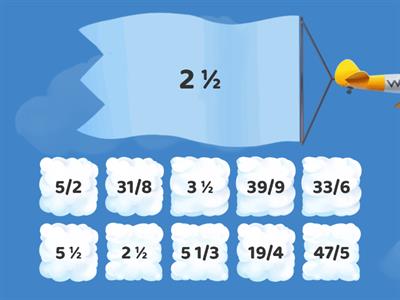 Improper fractions and mixed numbers