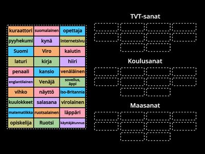 Tvt-sana, koulusana vai maasana?