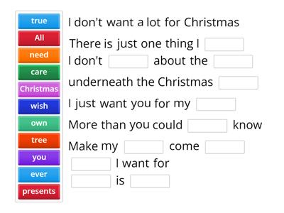 All I want for christmas - Mariah Carey