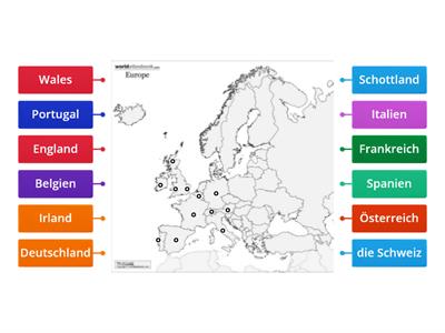 Countries - label Europe in German