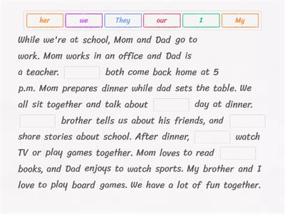 A1. Reading: Subject Pronouns + Possessive adjectives