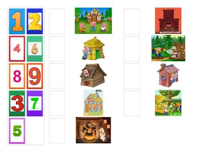 Ordena las escenas del cuento los tres cerditos según corresponda