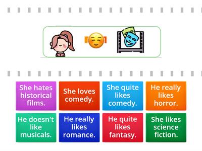 Find the match - Expressing opinions about genres