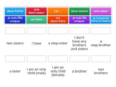As-tu des frères et soeurs ?