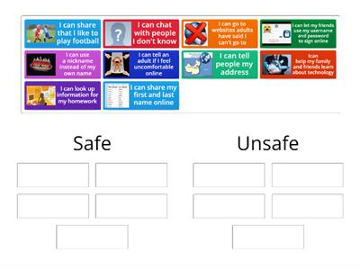 Internet Safety  Safe or Unsafe Sort