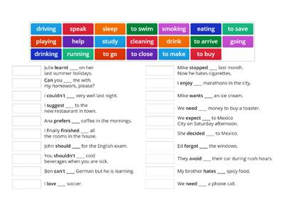 Verb patterns