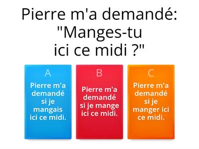  Le discours indirect au passé. Enfants . Avancé 1. -