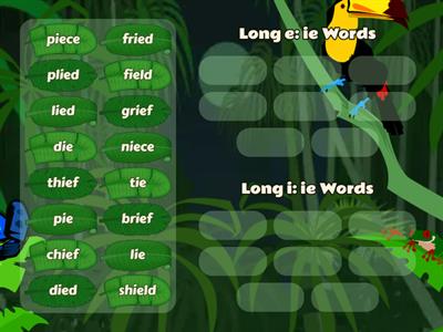 Long e: ie Word Sort 