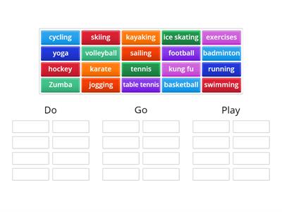 Collocations Sports (do, go, play)