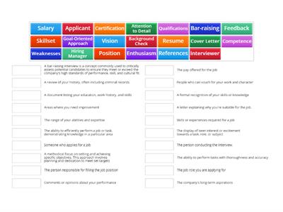 Vocabulary for Interview