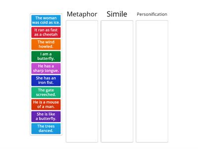 Metaphors, Similes and Personification 