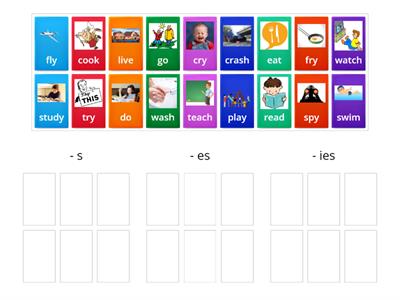 Present Simple: -s/-es/-ies 