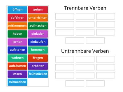 Trennbare oder Untrennbare Verben?