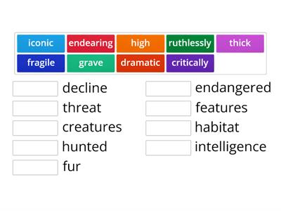 Collocations associated with conservation