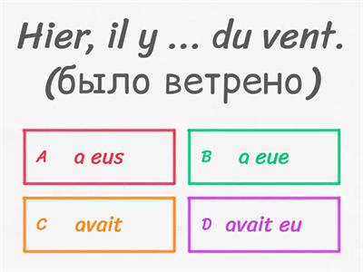 Temps du passé. Test. PC, Imp, PqP.