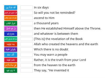 سورة السجدة اية 1-4 ترجمة