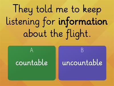 Countable or uncountable nouns