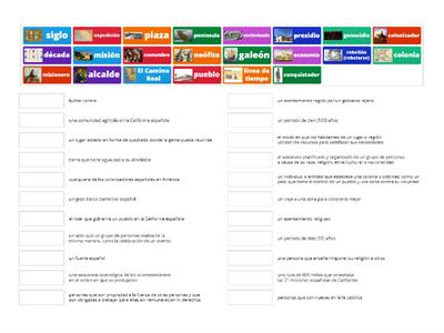 Colonización de California - Vocabulario