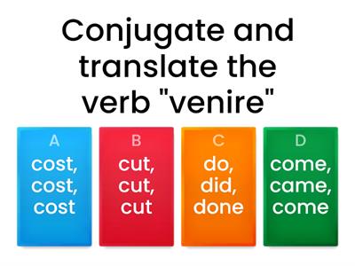 Irregular and regular verbs in English