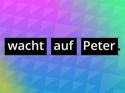 Das Baby - Wörter im Satz in die richtige Reihenfolge bringen