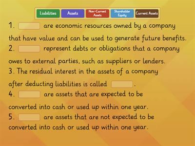 Fill in the gaps - Balance sheet vocab