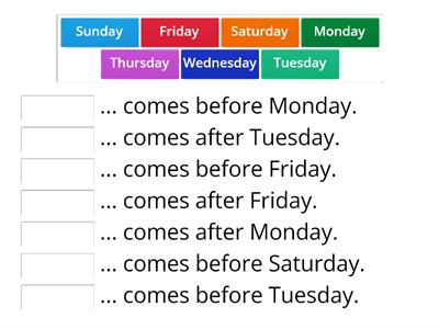 Days of the week