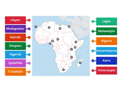Del 2: Afrika (länder, städer, öar och sjöar)