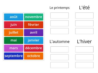 Year 3: les saisons et les mois (french)