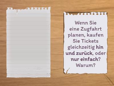 A2 L6 Sprechen: WS - am Bahnhof und am Schalter