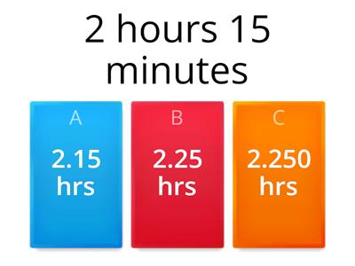 Converting Hours/Minutes to Decimal Times