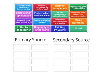 Primary and Secondary Sources0