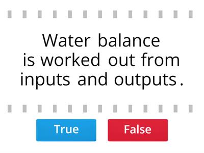 The Water Balance - true or false