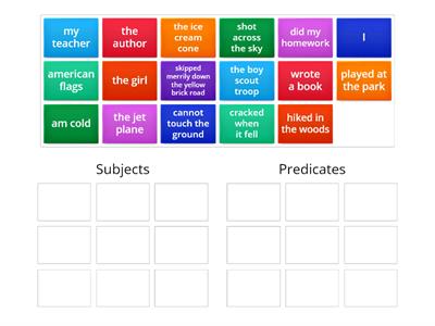Subjects and Predicates Sort